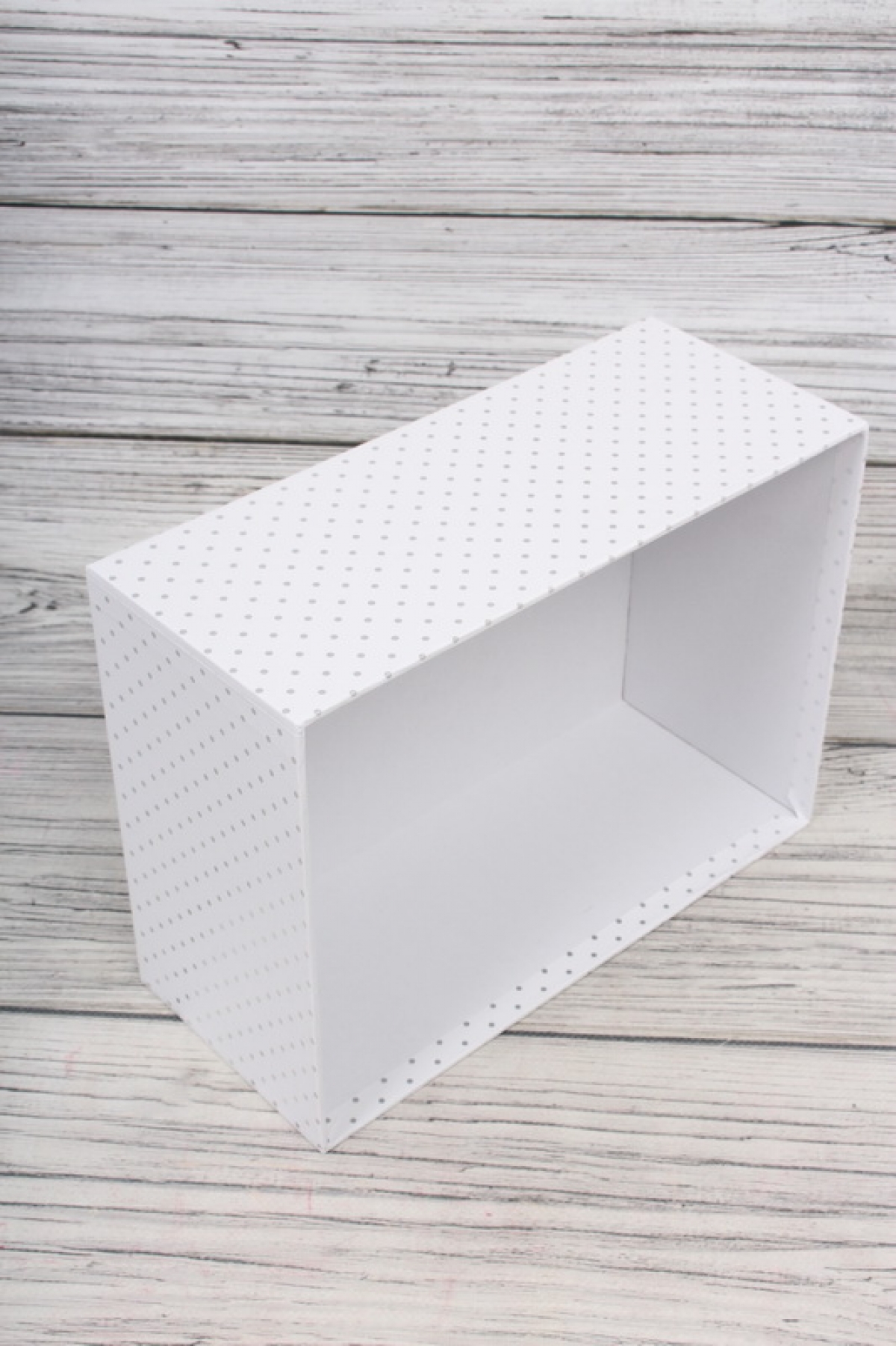 Набор подарочных коробок из 10шт - Прямоугольник Горошек на белом 38*29*16см К857