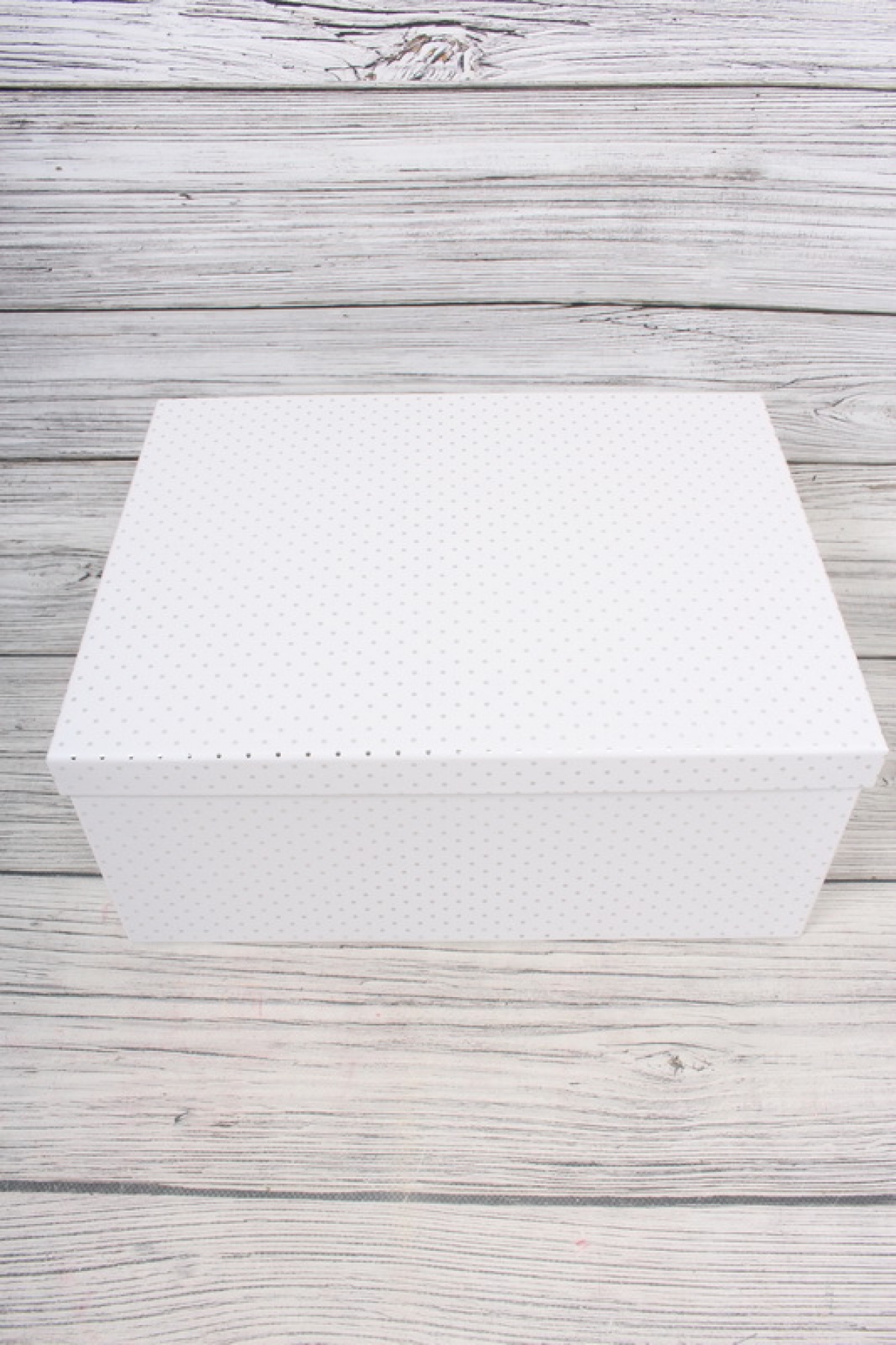Набор подарочных коробок из 10шт - Прямоугольник Горошек на белом 38*29*16см К857