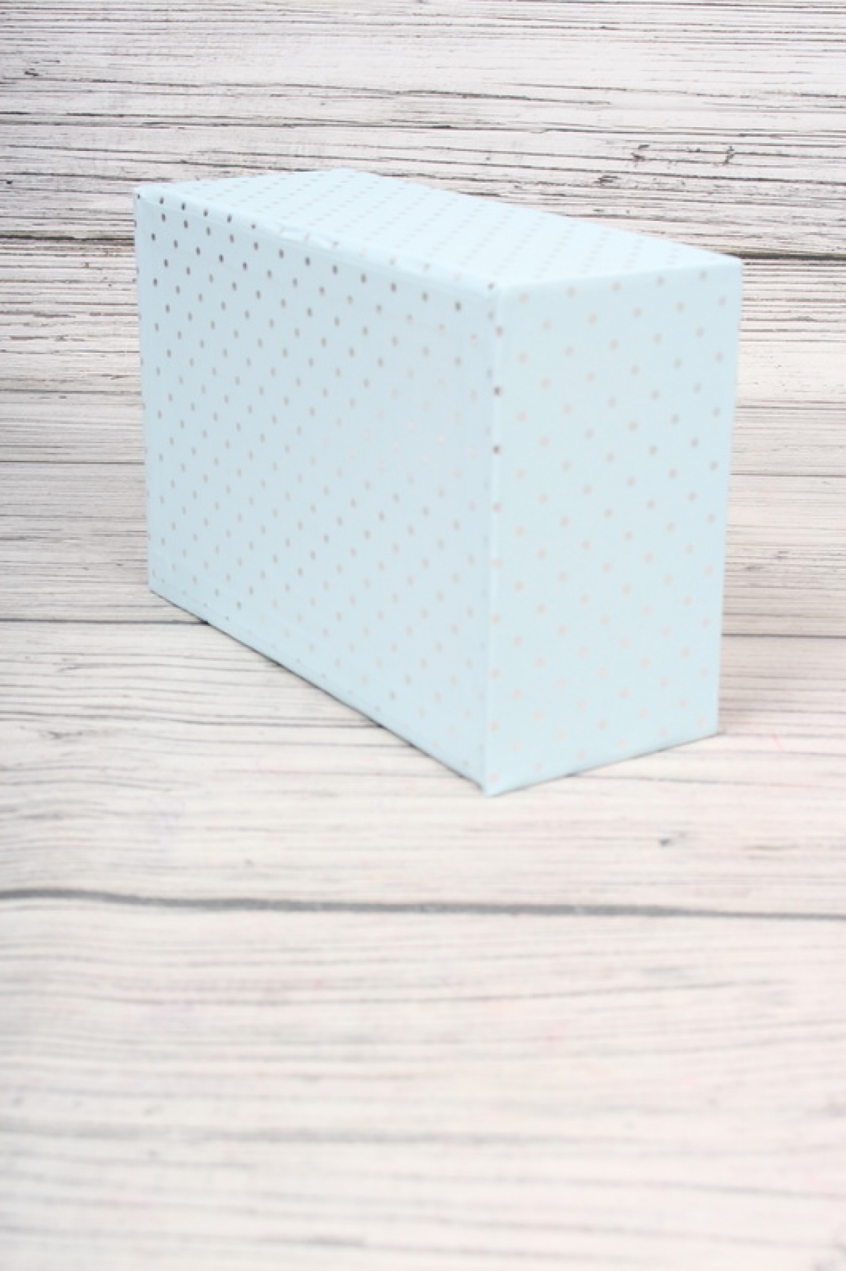 Набор подарочных коробок из 10шт - Прямоугольник Горошек на голубом 38*29*16см К854
