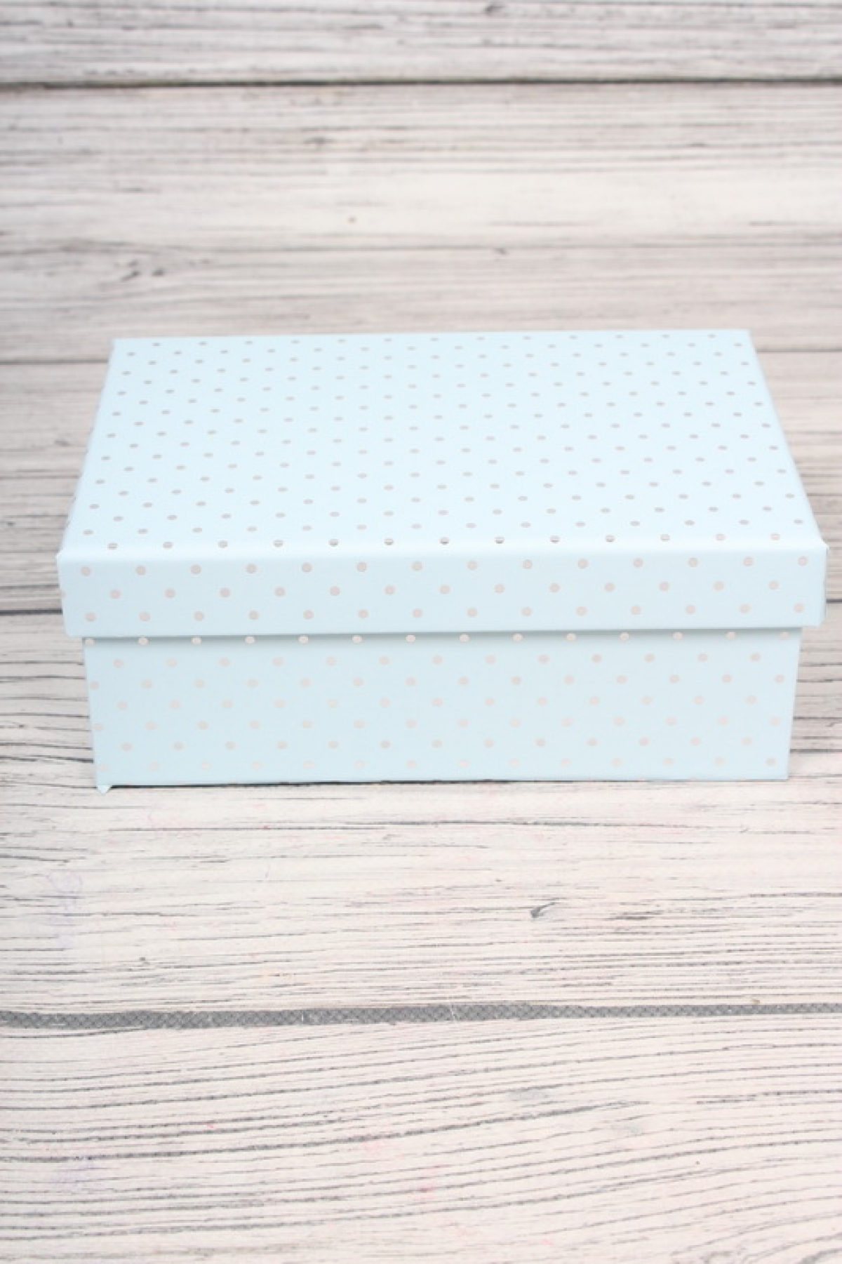 Набор подарочных коробок из 10шт - Прямоугольник Горошек на голубом 38*29*16см К854