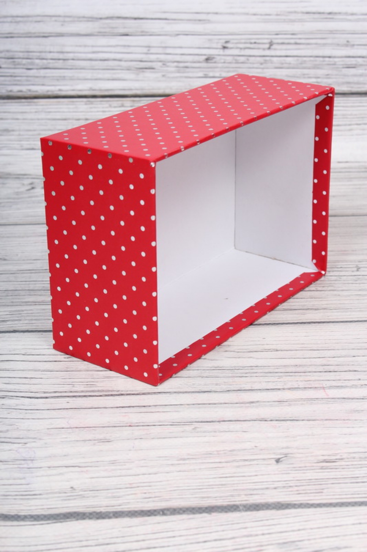 Набор подарочных коробок из 10шт - Прямоугольник Горошек на красном 38*29*16см К850