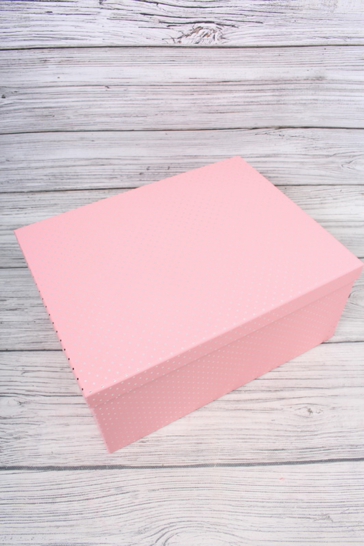 Набор подарочных коробок из 10шт - Прямоугольник Горошек на розовом 38*29*16см К858