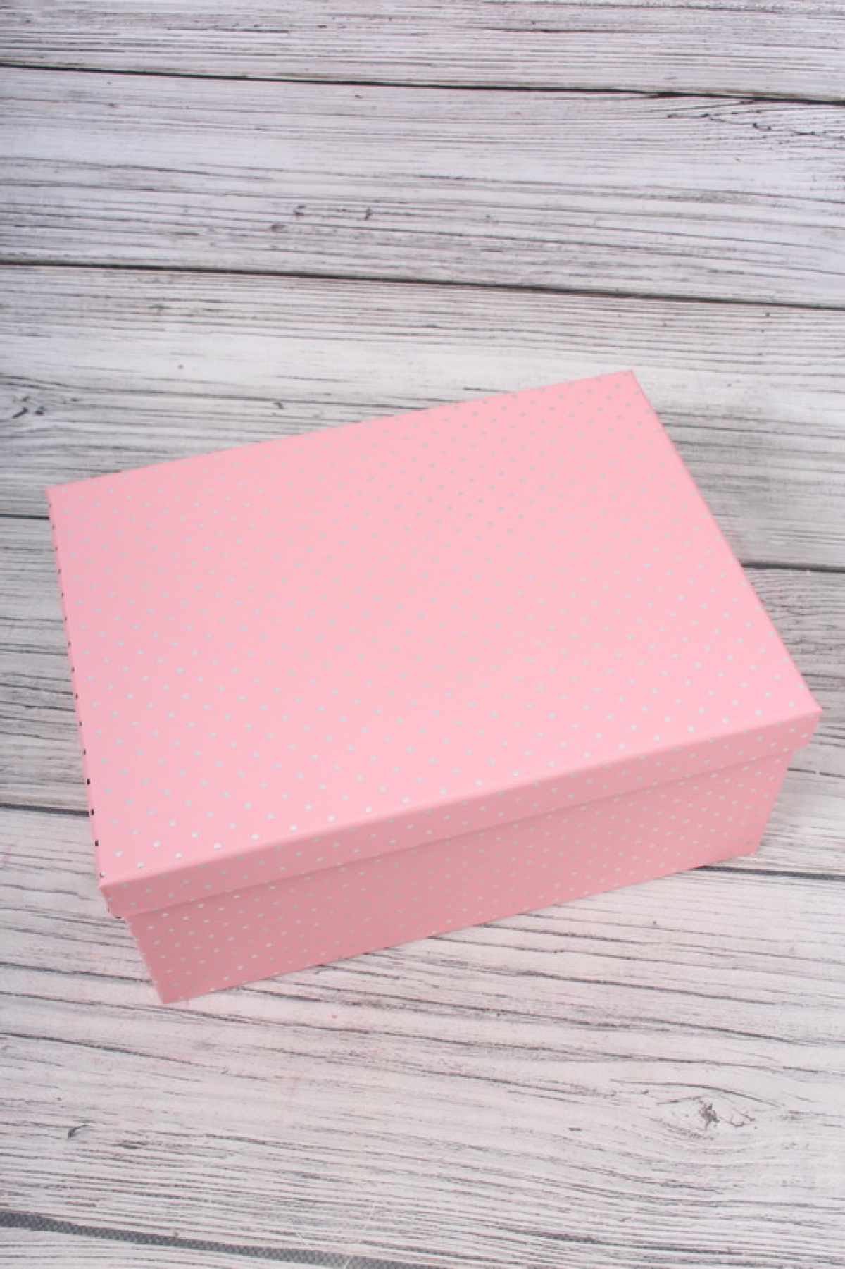 Набор подарочных коробок из 10шт - Прямоугольник Горошек на розовом 38*29*16см К858