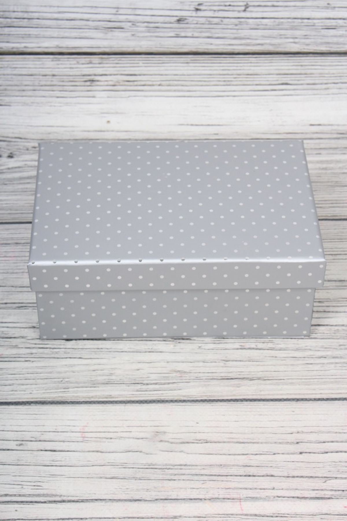 Набор подарочных коробок из 10шт - Прямоугольник Горошек на серебре 38*29*16см К852