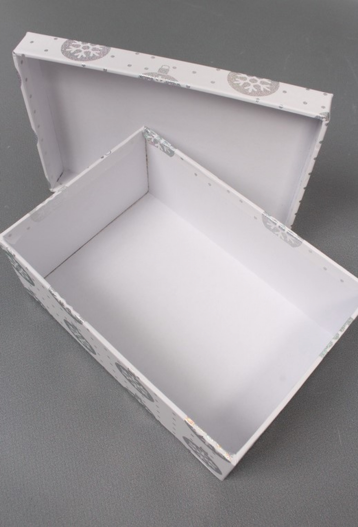 Набор подарочных коробок из 10шт - Прямоугольник НГ Игрушки серебро 37,5*29*16см  N330