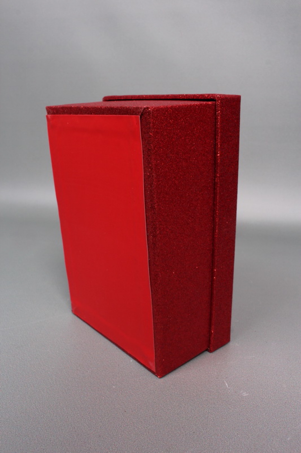 Набор подарочных коробок из 10шт - Прямоугольник НГ Искорка красный с блестками 37*29*16  N343