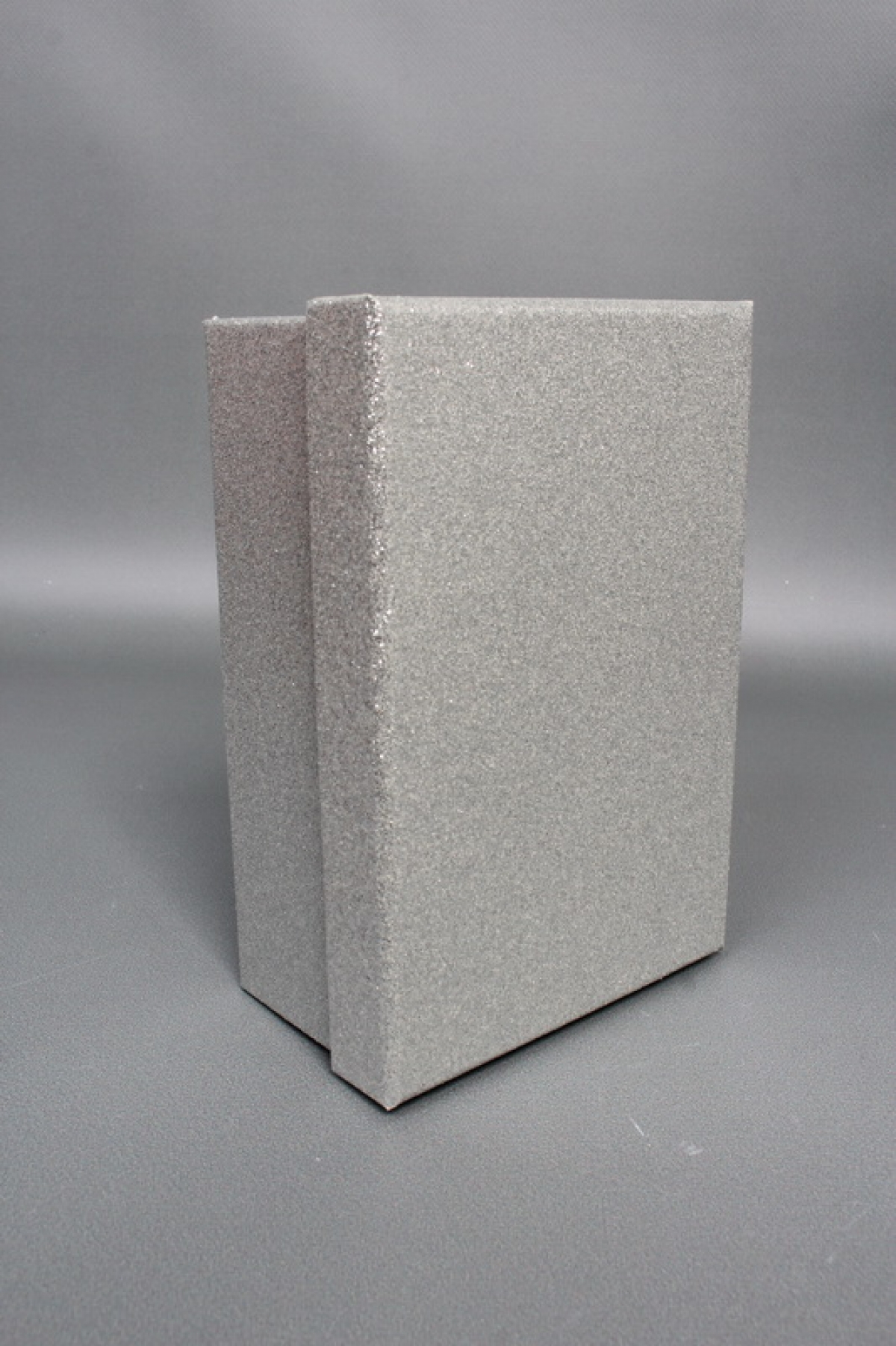 Набор подарочных коробок из 10шт - Прямоугольник НГ Искорка серебро с блестками 37*29*16  N344