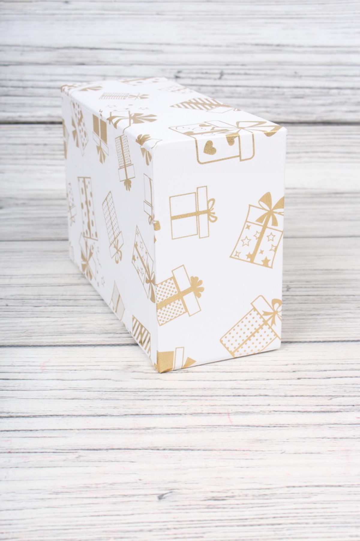 Набор подарочных коробок из 10шт - Прямоугольник НГ Подарки белые 38*29*16см N901