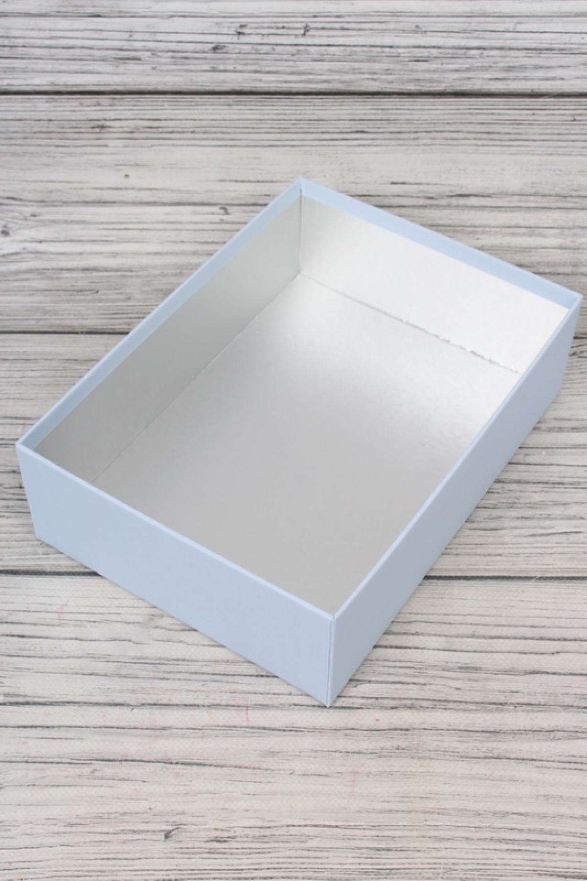 Набор подарочных коробок из 3шт - Прямоугольник с окном и наполнителем голубой 29*21*9см К706
