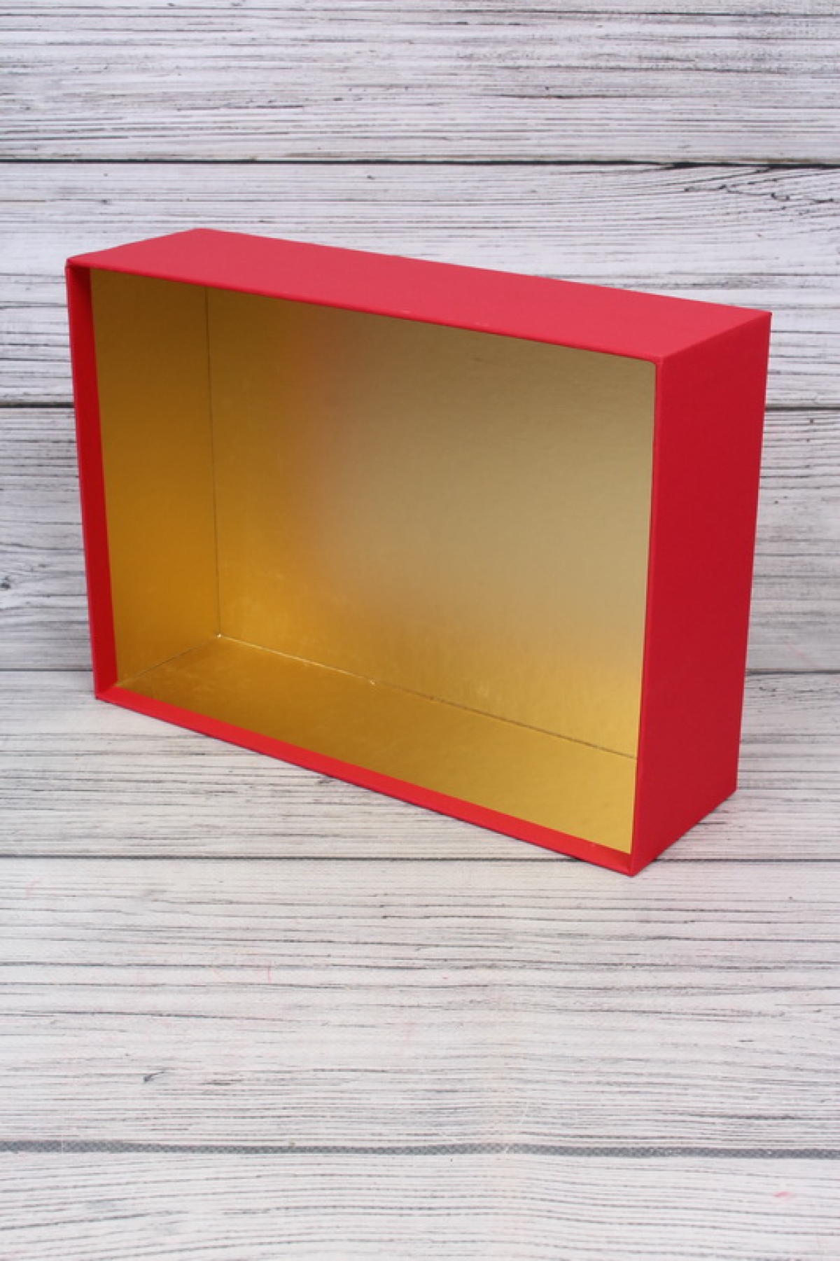 Набор подарочных коробок из 3шт - Прямоугольник с окном и наполнителем красный 33*25*11см К709