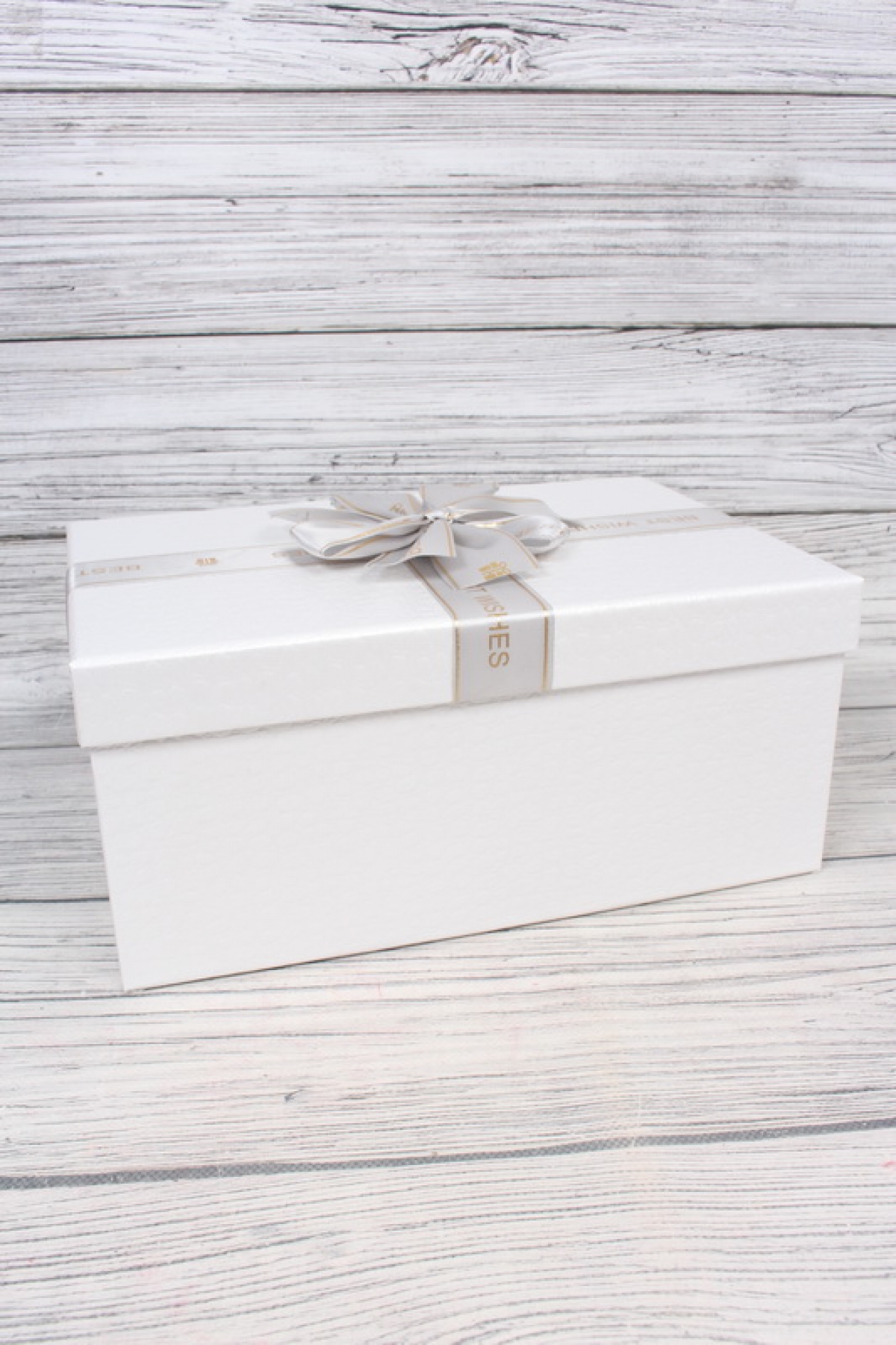 Набор подарочных коробок  из 5 шт- Прямоугольник нарядный белый перламутр 52*34*22  N983