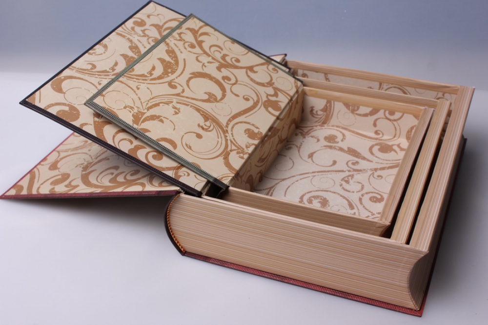 набор подарочныз коробок из 3шт. &quot;прямоугольник, книги&quot;