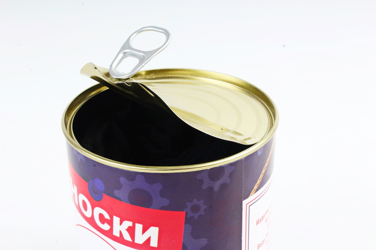 Носки "Для ответственного дня" в металлической банке (набор 5 пар)