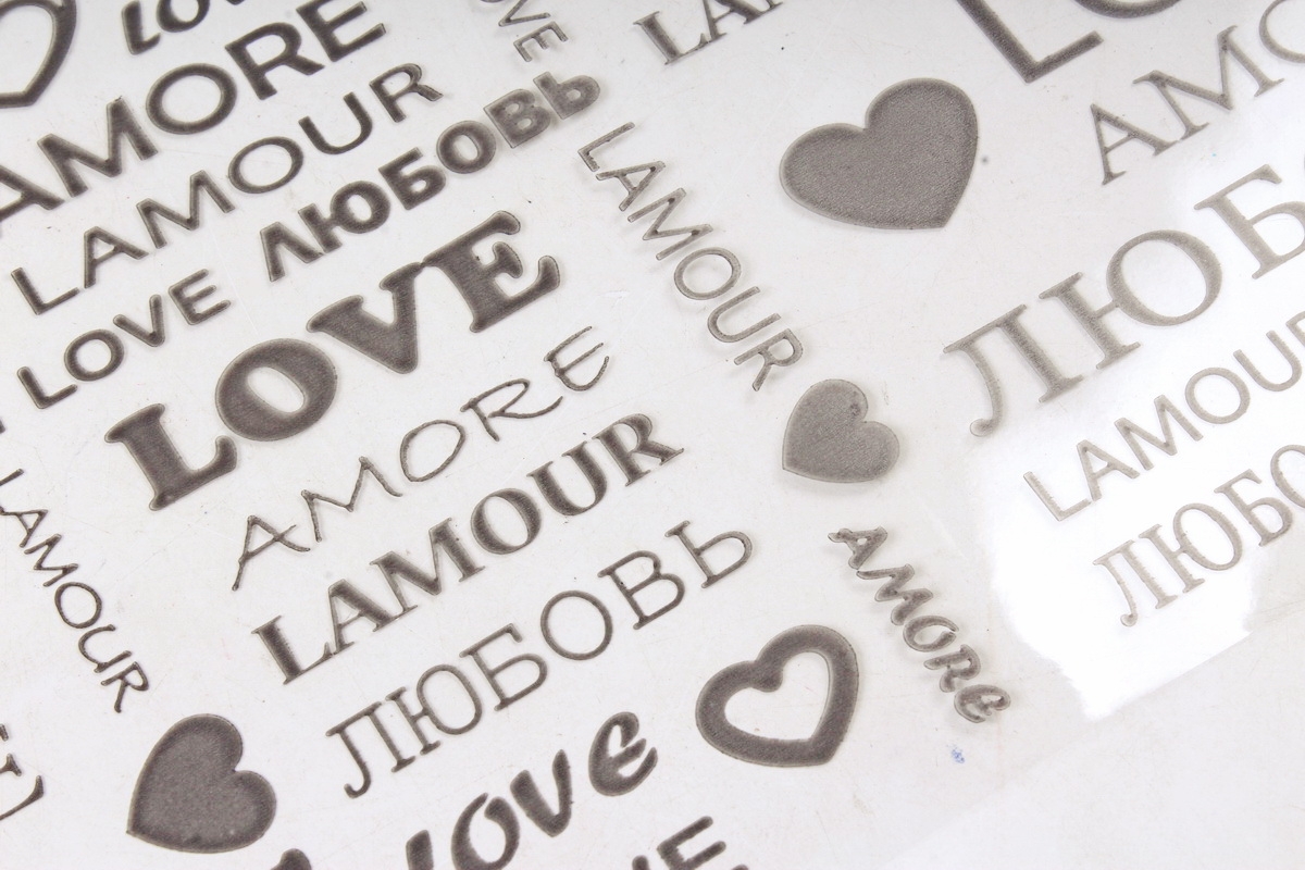 Пленка цветная Love 70см графит	(200гр) 00054793