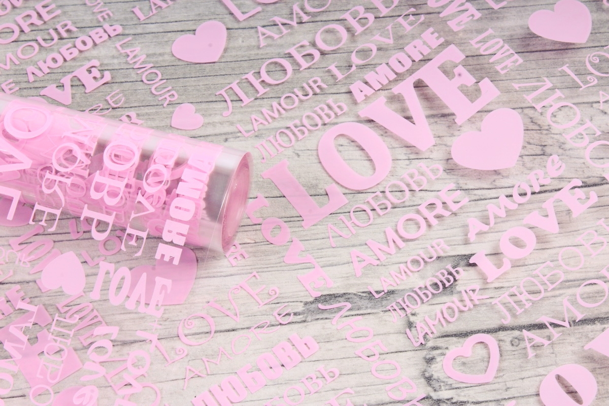 Пленка цветная Love 70см розовый	(200гр) 00054788