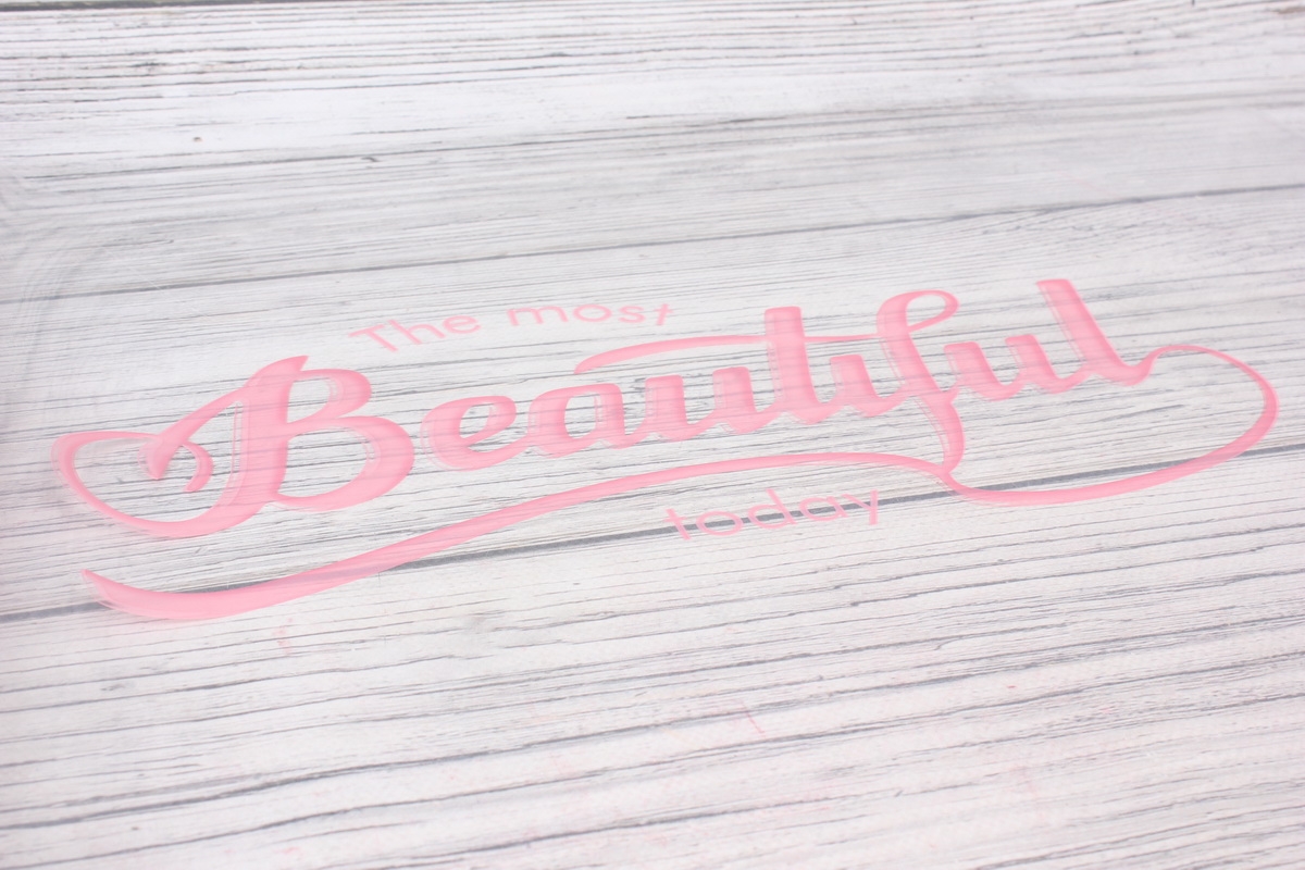 Пленка кристалл "Beautiful" 60см*10ярд, розовый 6881Н