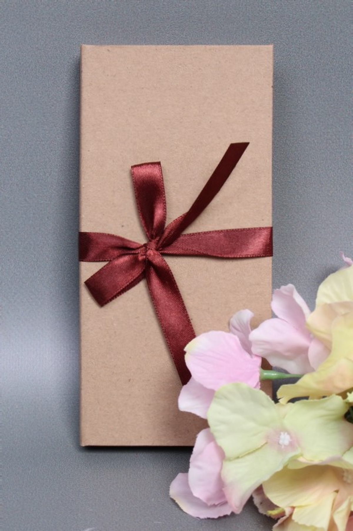 Подарочная коробка ДЛЯ ДЕНЕГ с бантом,крафт бумага, 172х83х16,коричневый   Д10303П.026