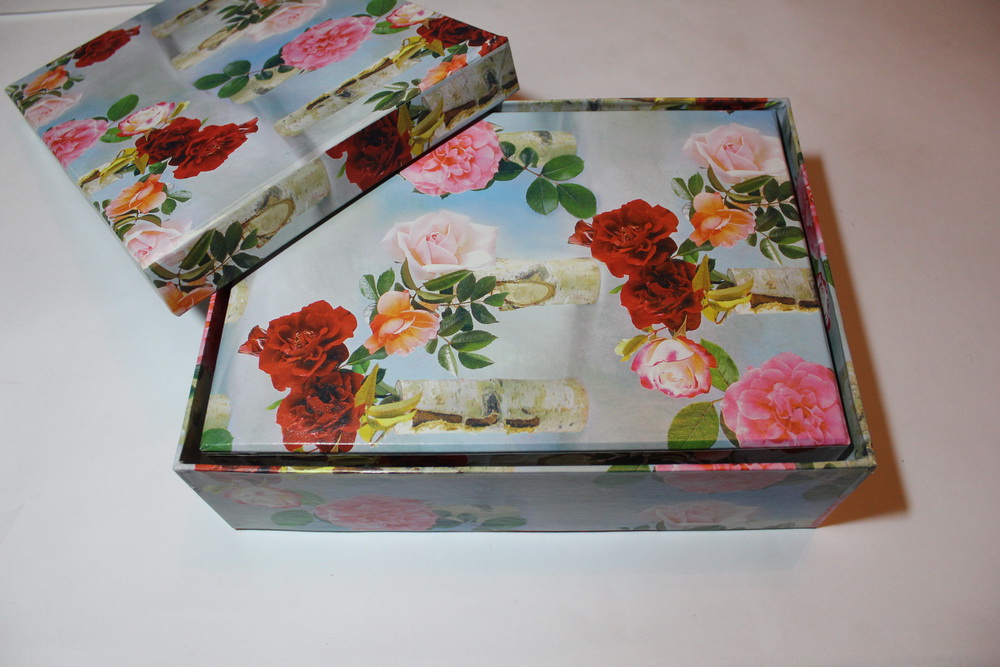 подарочная коробка набор прямоугольник (28*20*8)   п-07 (5 шт.) цвета в ассортименте