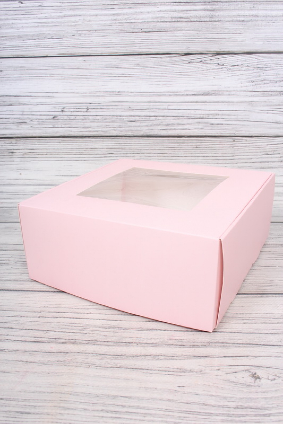 Подарочная коробка с окном, 20*20*8см, розовый 8325Н