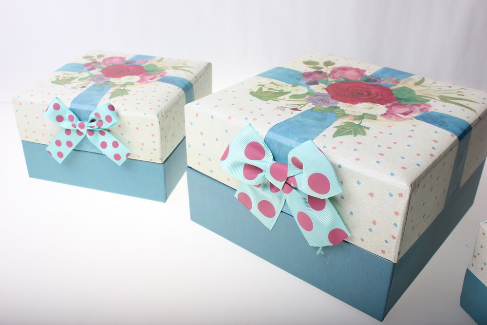 подарочные коробки (набор из 3х штук) квадрат розы 19х19х11см lt12-04082