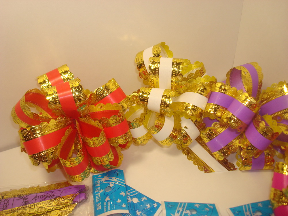 банты праздничные подарочный декоративный праздничный - бант-шар 3см  ажур с золотом  (10 шт.) 1810