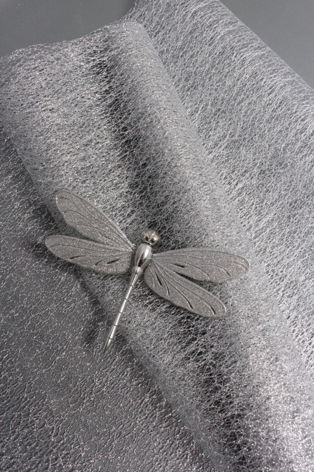 Сетка Крошет перламутр "Паутинка", серебро  1484H