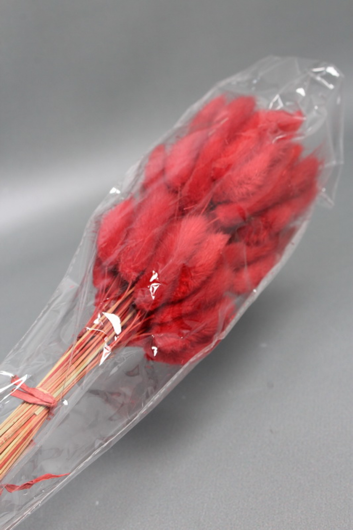 Сухоцвет "Лагурус", 60 шт в пучке, разм. цветка 5-7 см, насыщенный красный  8360М