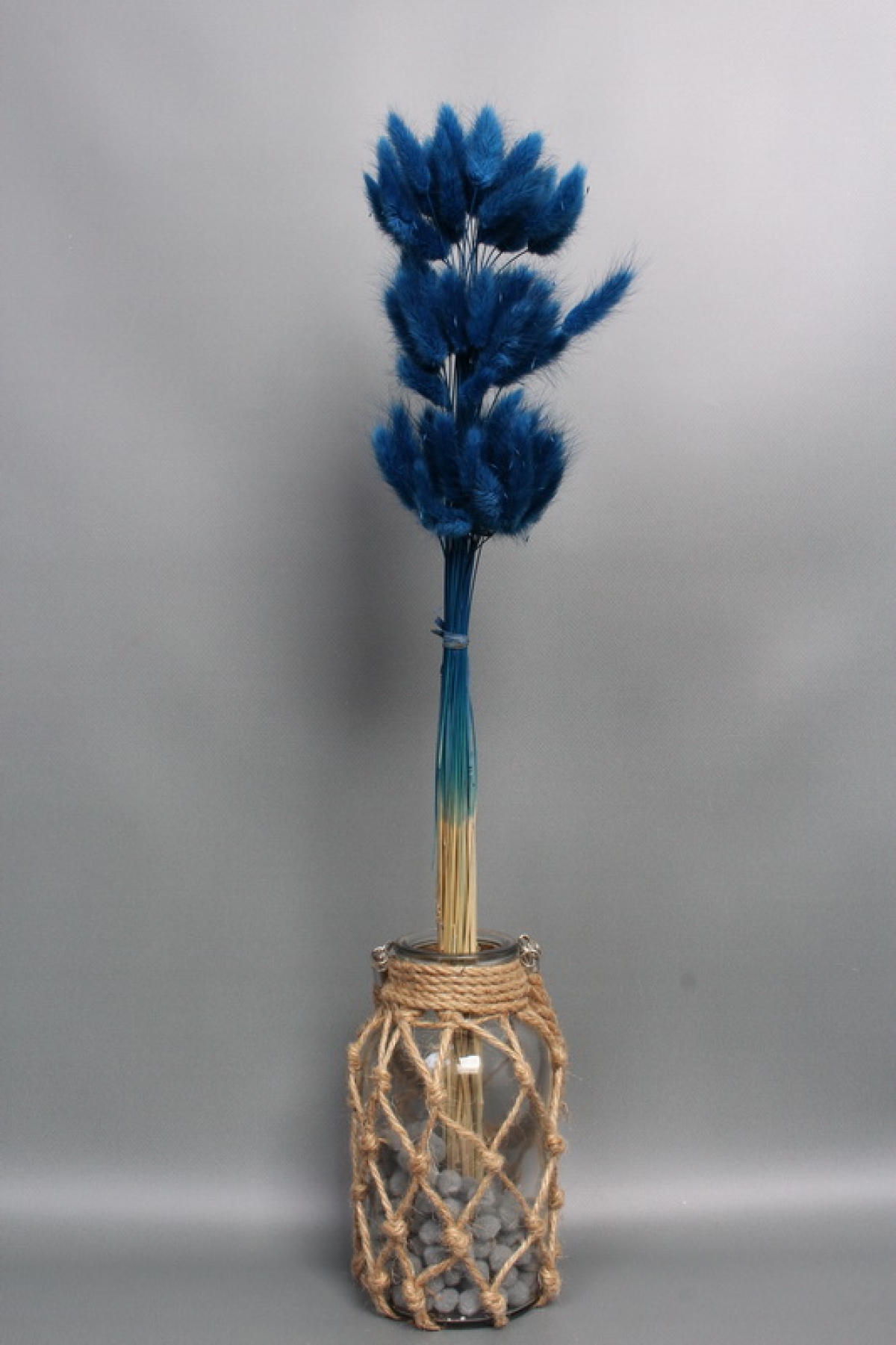 Сухоцвет "Лагурус", 60 шт в пучке, разм. цветка 5-7 см, спелая голубика  4077М