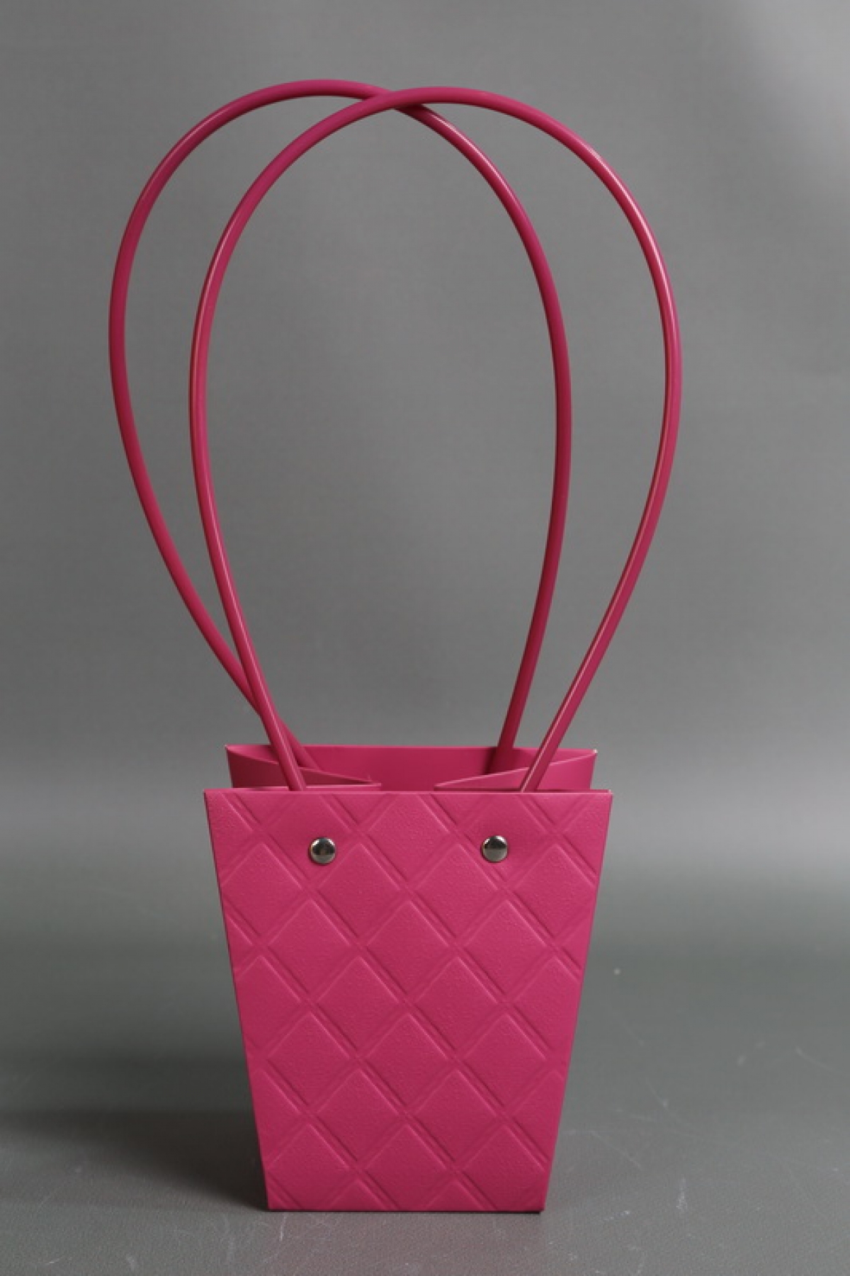 Сумка для ЦВЕТОВ (14) Тиснение клетка 12*8*12,5 бордовая  М14   Цена за 1шт