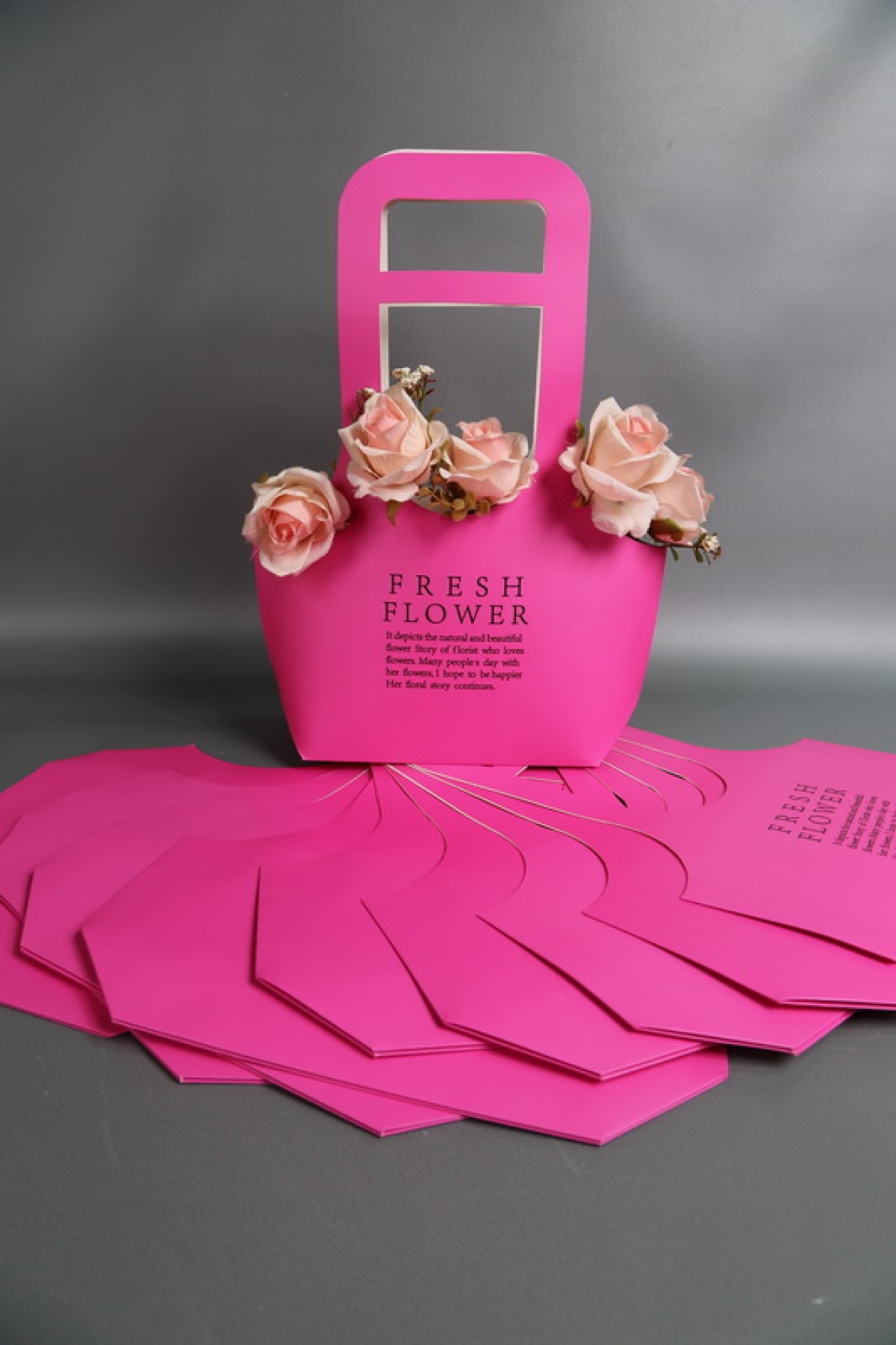 Сумка для цветов 22*40*10см фуксия (10шт/уп) М502