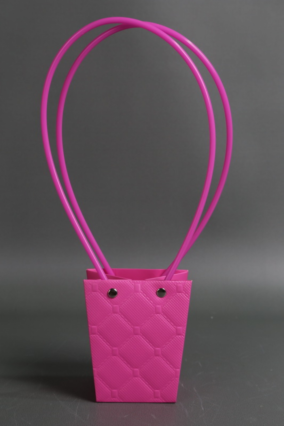 Сумка для ЦВЕТОВ тиснение Клетка (16) 10*8*10,5  малина  М16   Цена за 1шт