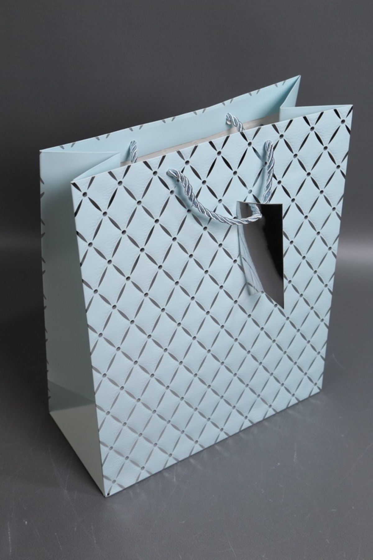 Сумка Люкс Алмазный узор  26*32*12 голубой L574