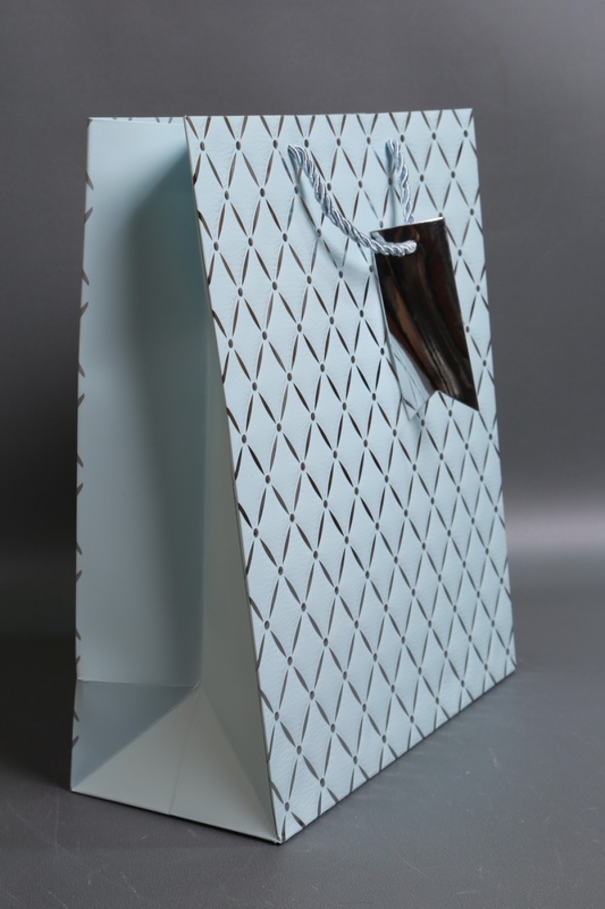 Сумка Люкс Алмазный узор  26*32*12 голубой L574