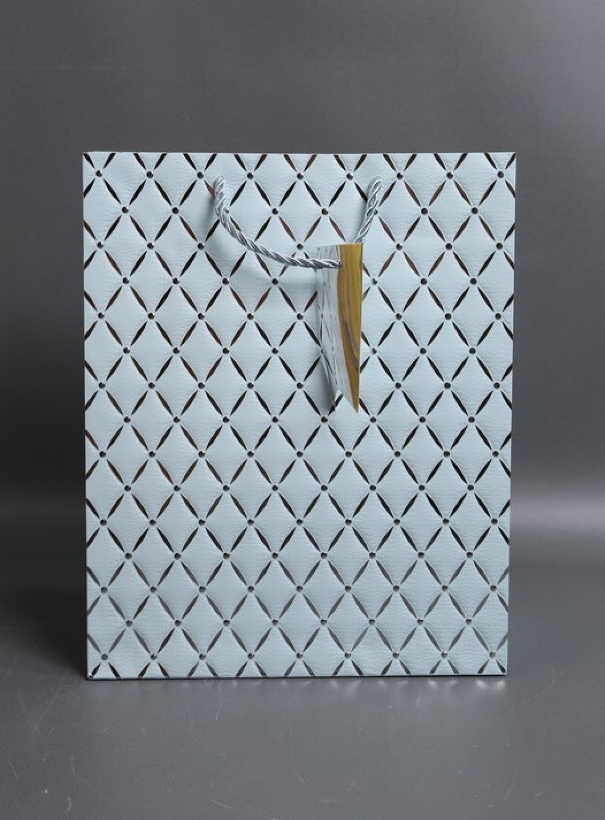 Сумка Люкс Алмазный узор  26*32*12 голубой L574