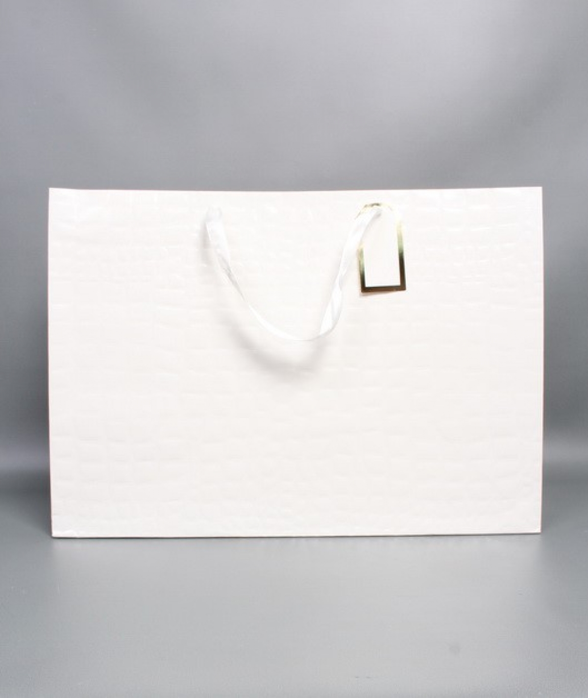 Сумка ЛЮКС белая кожа лак 54*37*23  L198