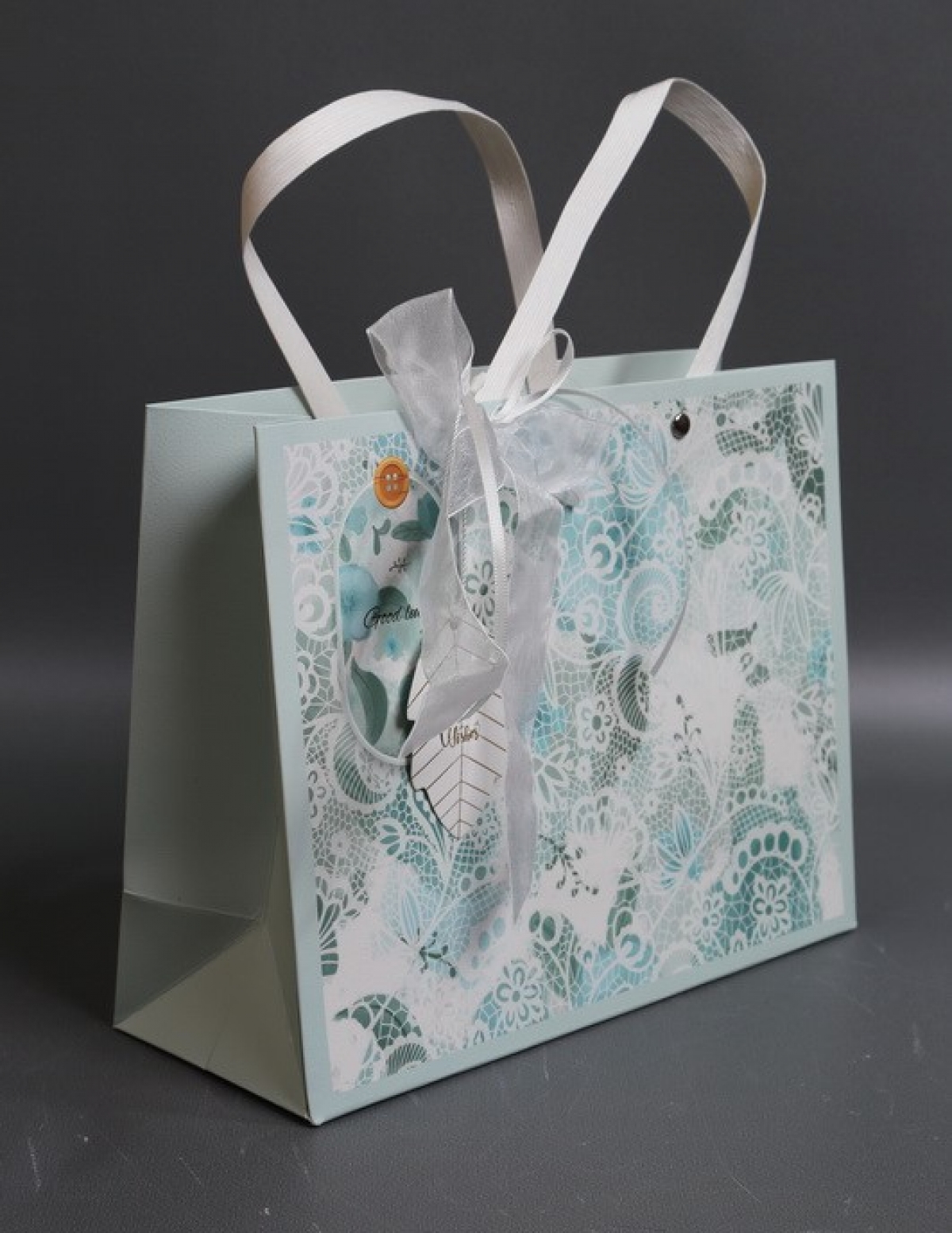 Сумка Люкс Цветочное кружево  25*20*10 мята L210 Цена за 1шт