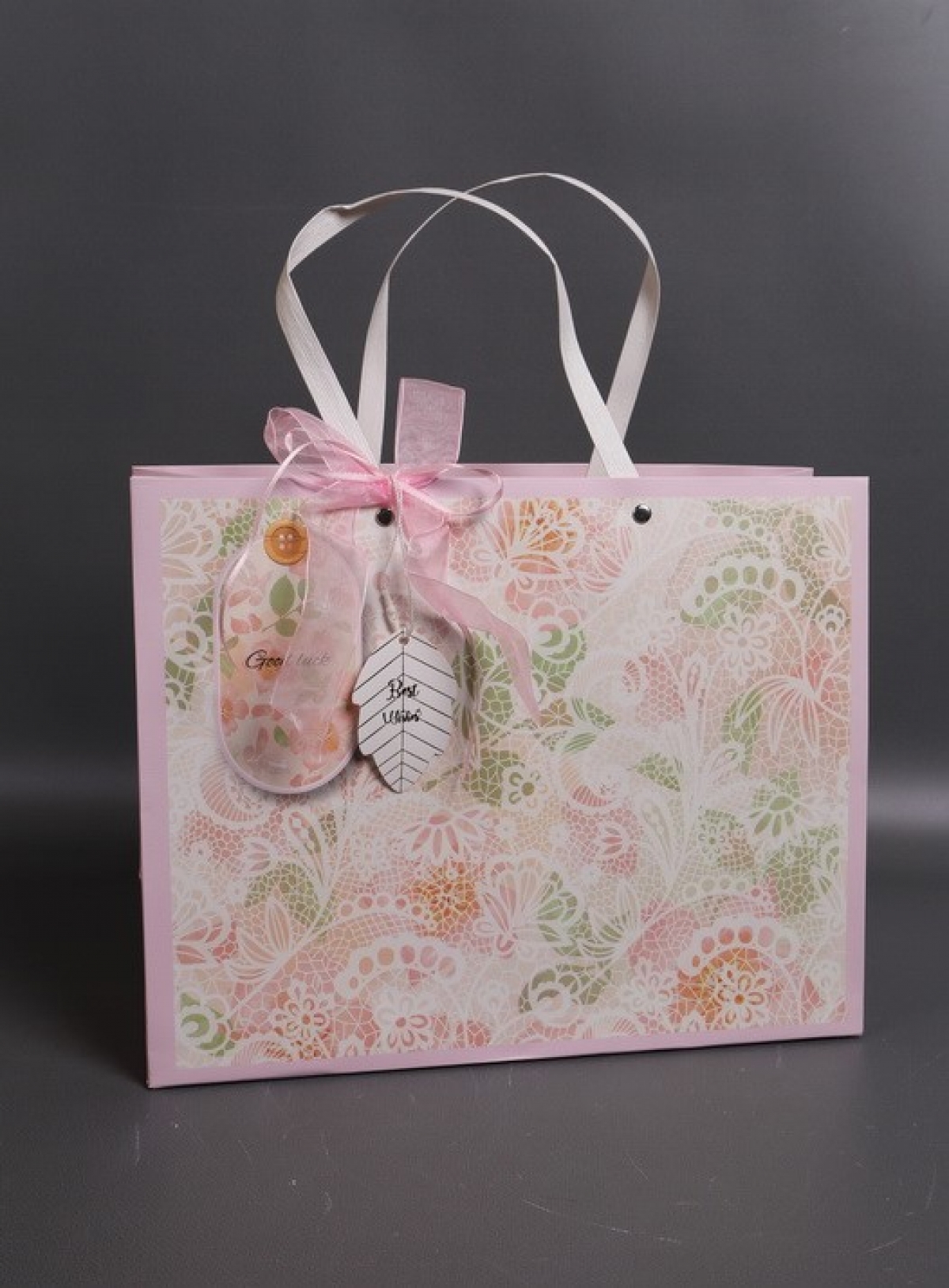 Сумка Люкс Цветочное кружево  32*25*12 розовый L209 Цена за 1шт