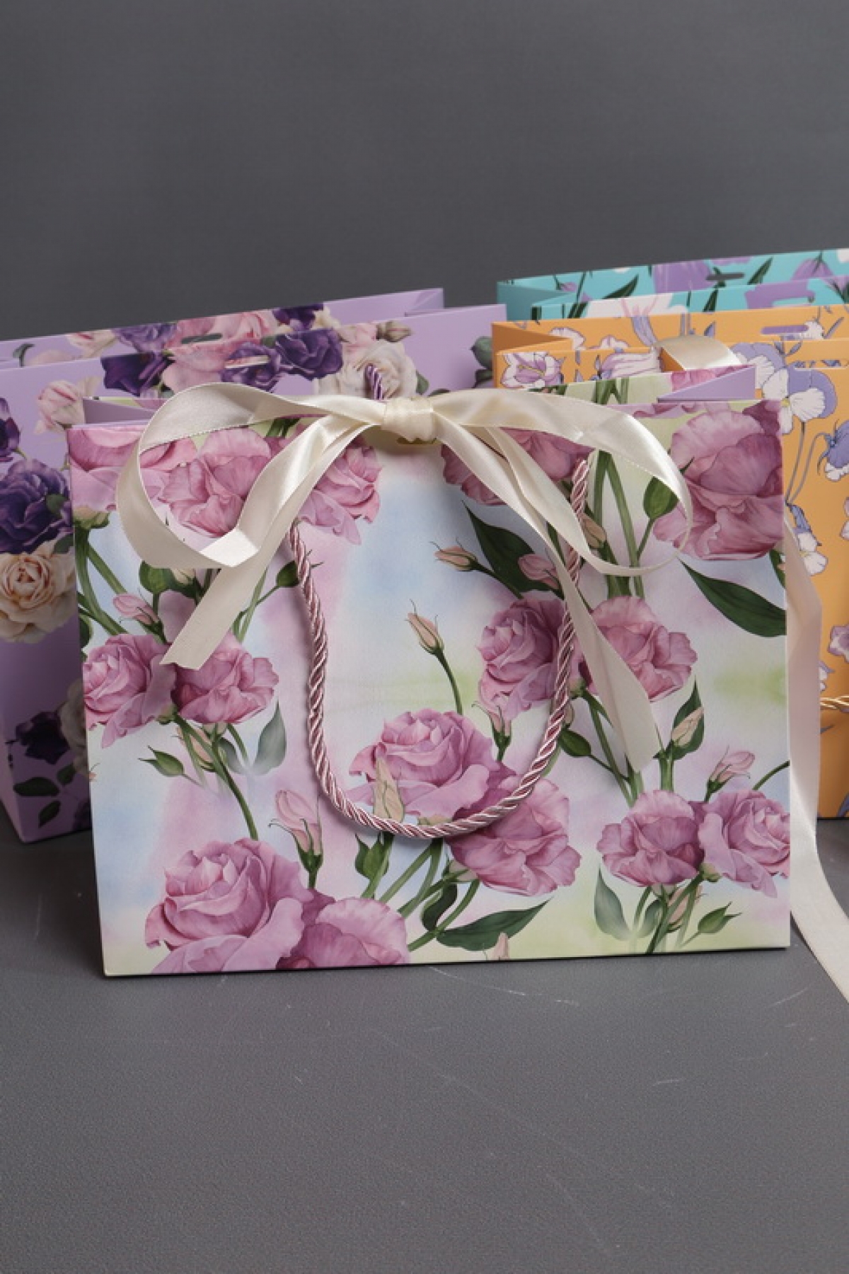 Сумка Люкс Цветы с бантом  20*25*10  L257  Цена за 1шт