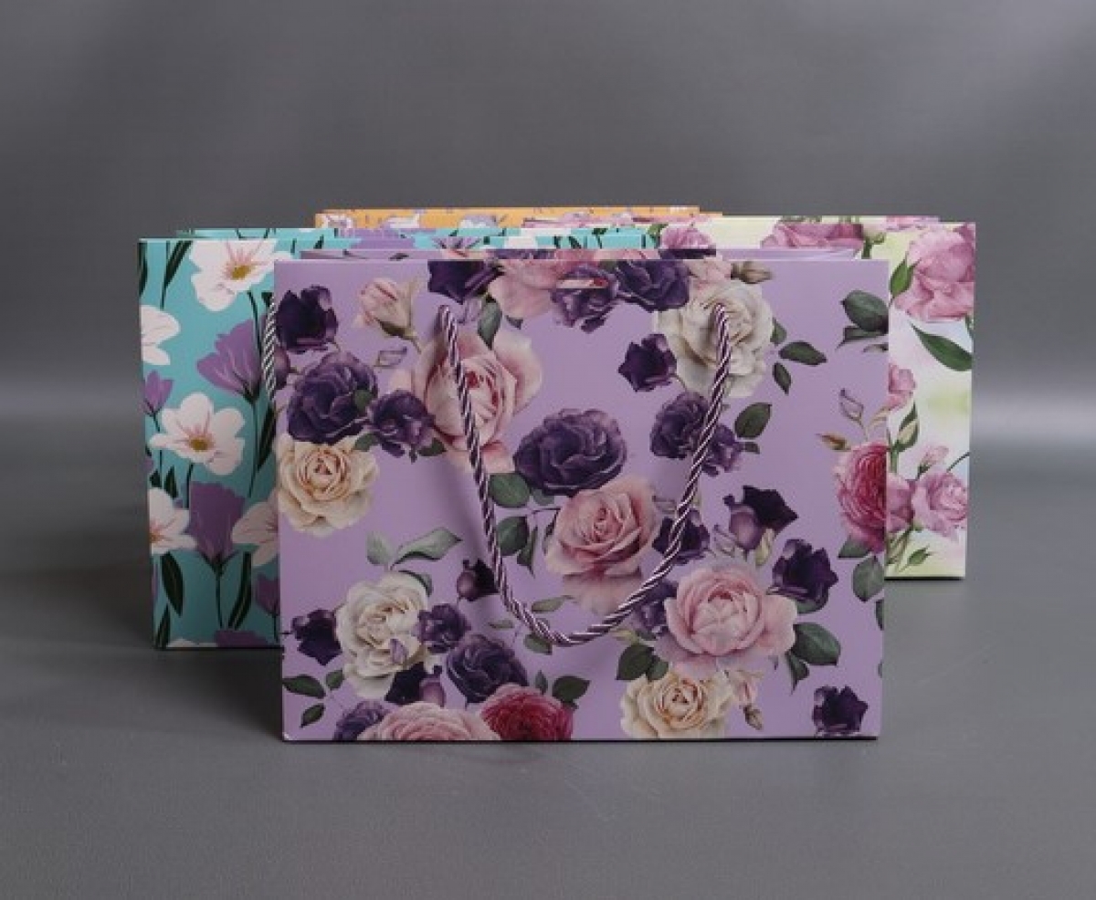 Сумка Люкс Цветы с бантом  20*25*10  L257  Цена за 1шт