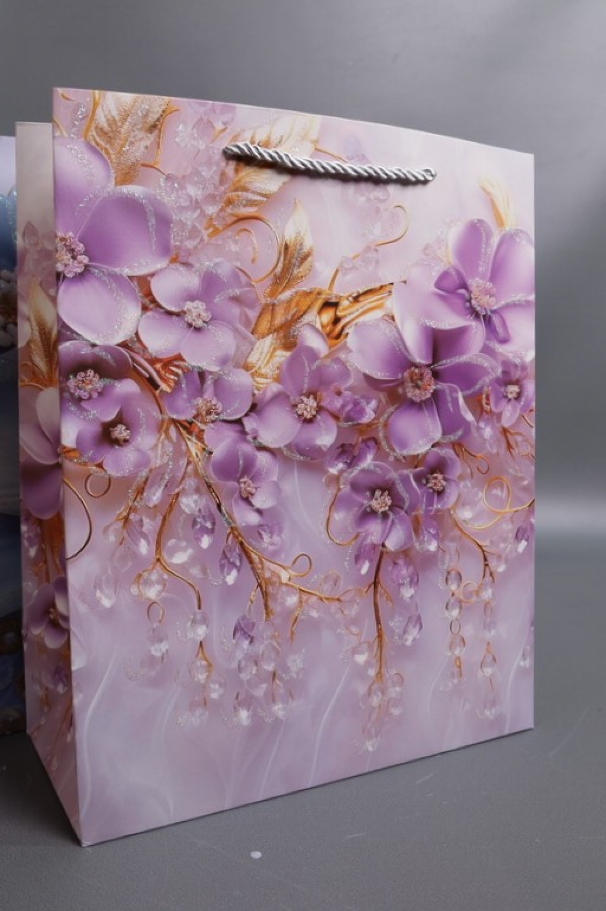 Сумка Люкс Хрустальные Цветы с блестками 26*32*12  L229  Цена за 1шт