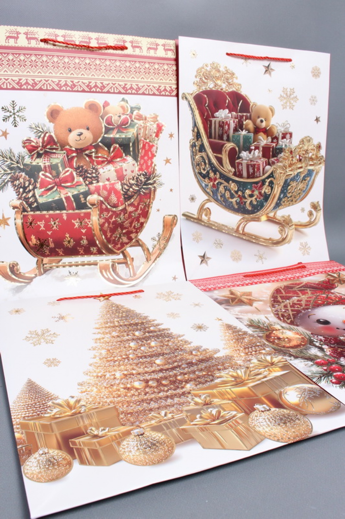 Сумка ЛЮКС Классика НГ с блестками  31*41*12  N1951