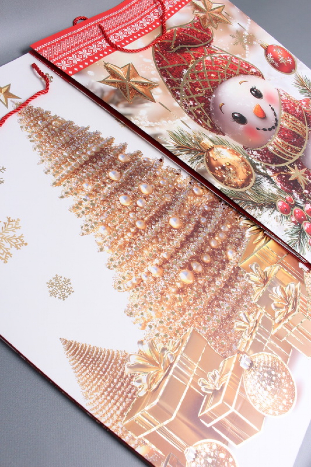 Сумка ЛЮКС Классика НГ с блестками  44*55*15  N1952