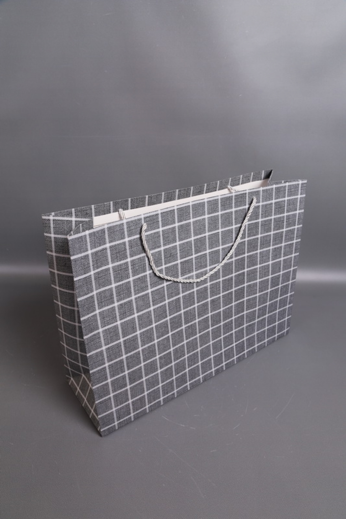 Сумка Люкс Клетка графит 47*35*15  L211  Цена за 1шт