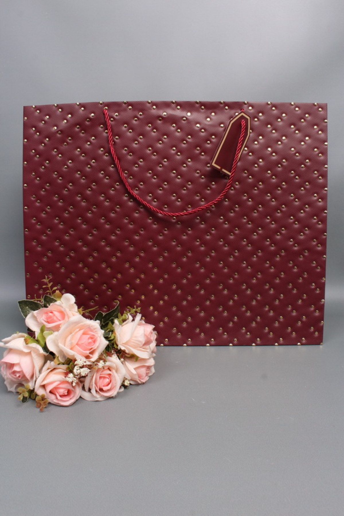 Сумка ЛЮКС Кнопки металл 50*40*15 бордо  L1994