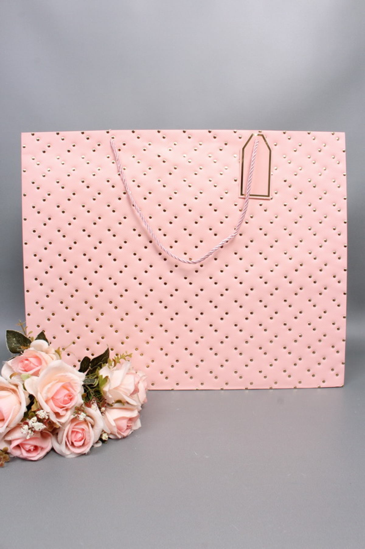 Сумка ЛЮКС Кнопки металл 50*40*15 розовый  L1994