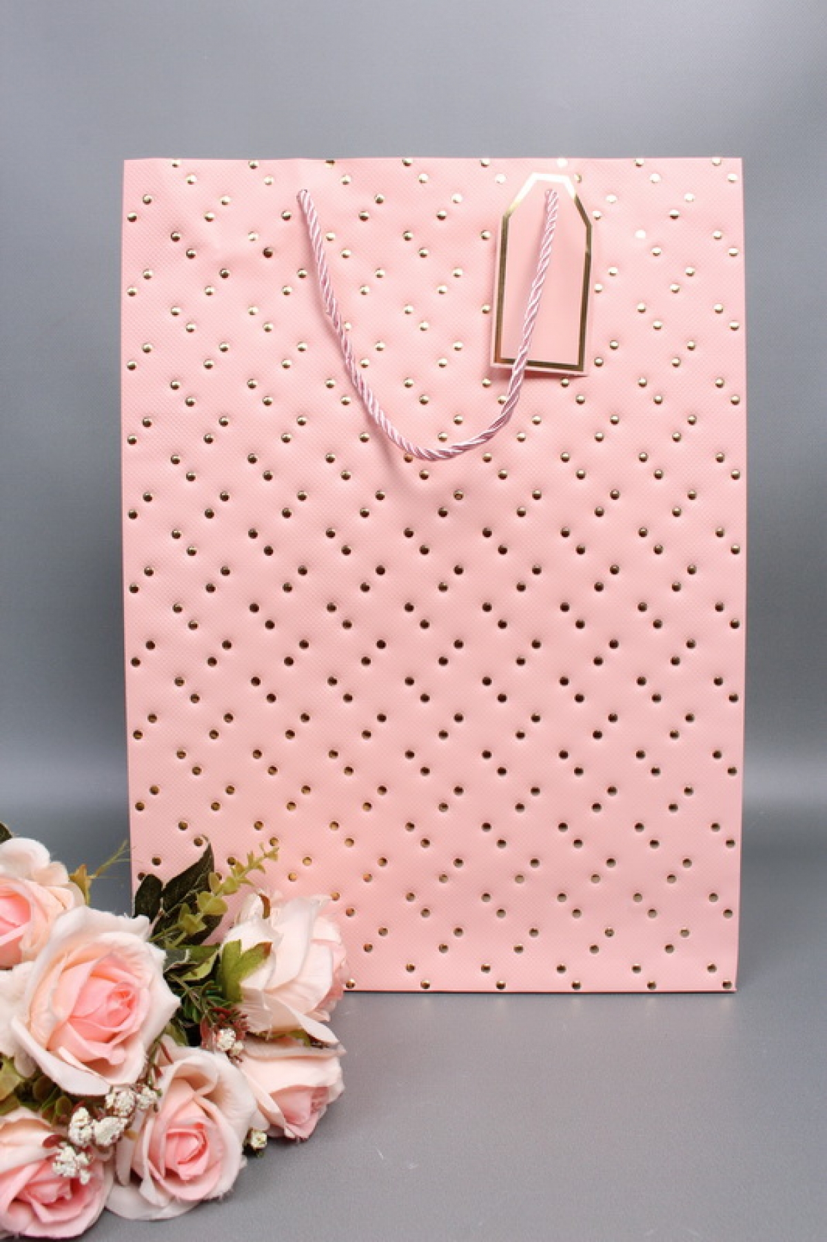 Сумка ЛЮКС Кнопки металл 31*42*12 розовый  L1993