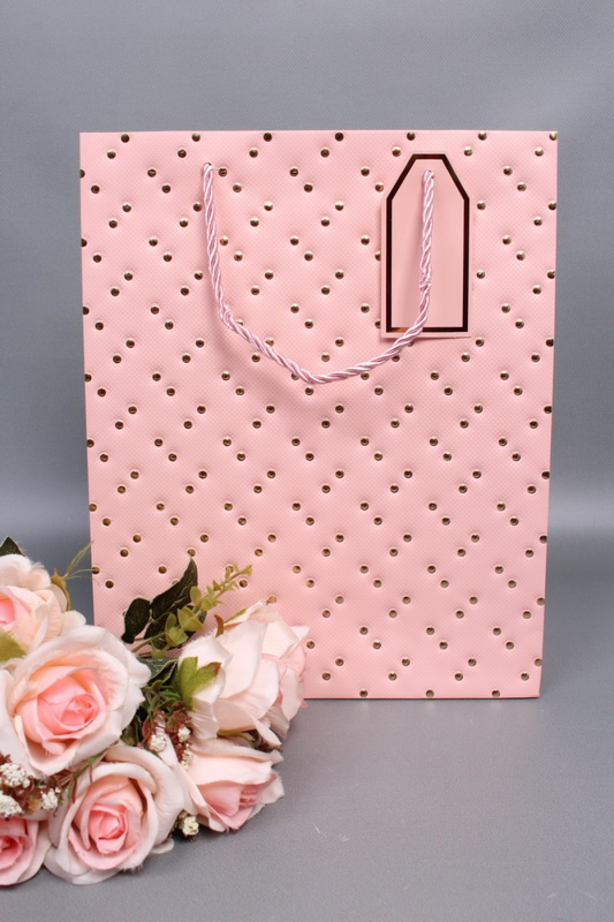 Сумка ЛЮКС Кнопки металл 26*32*12 розовый  L1992