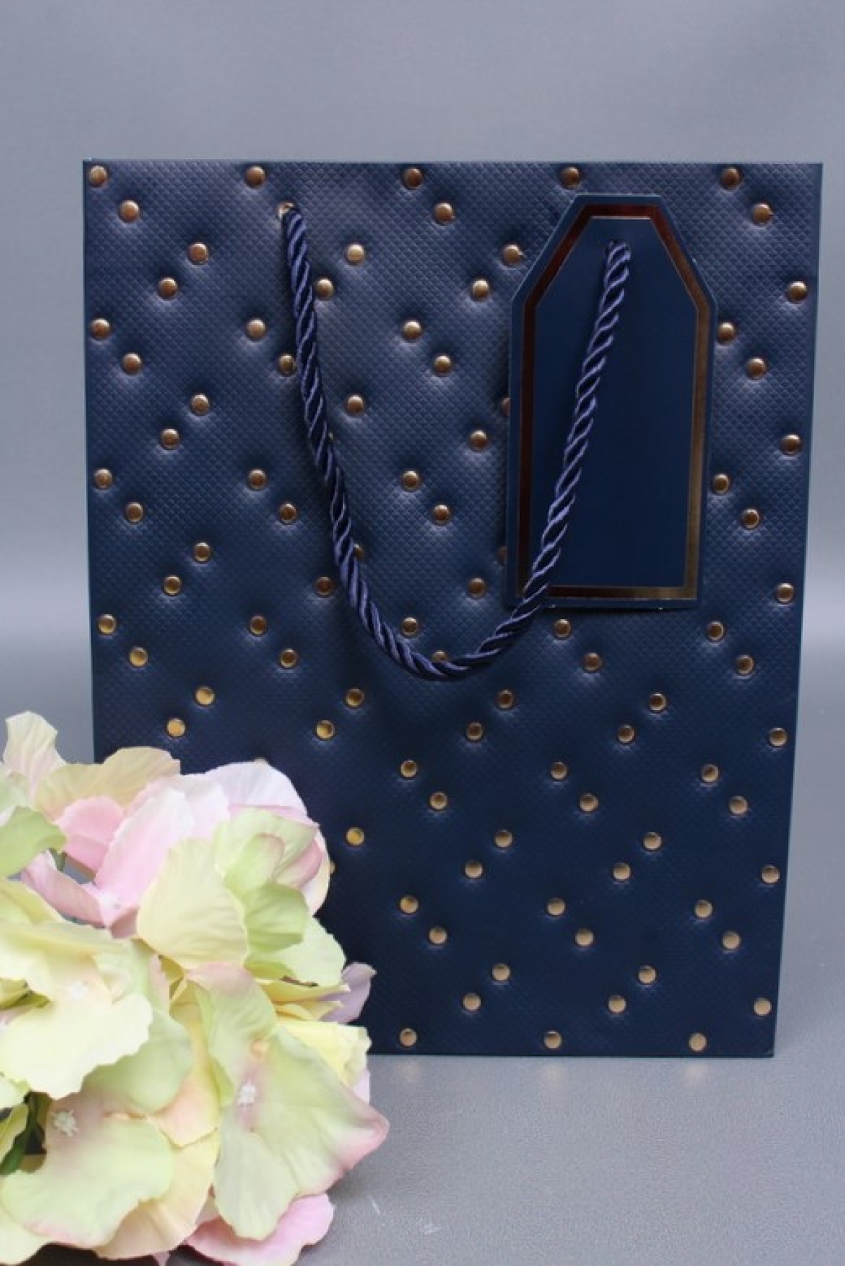 Сумка ЛЮКС Кнопки металл 23*18*10 синий  L1991