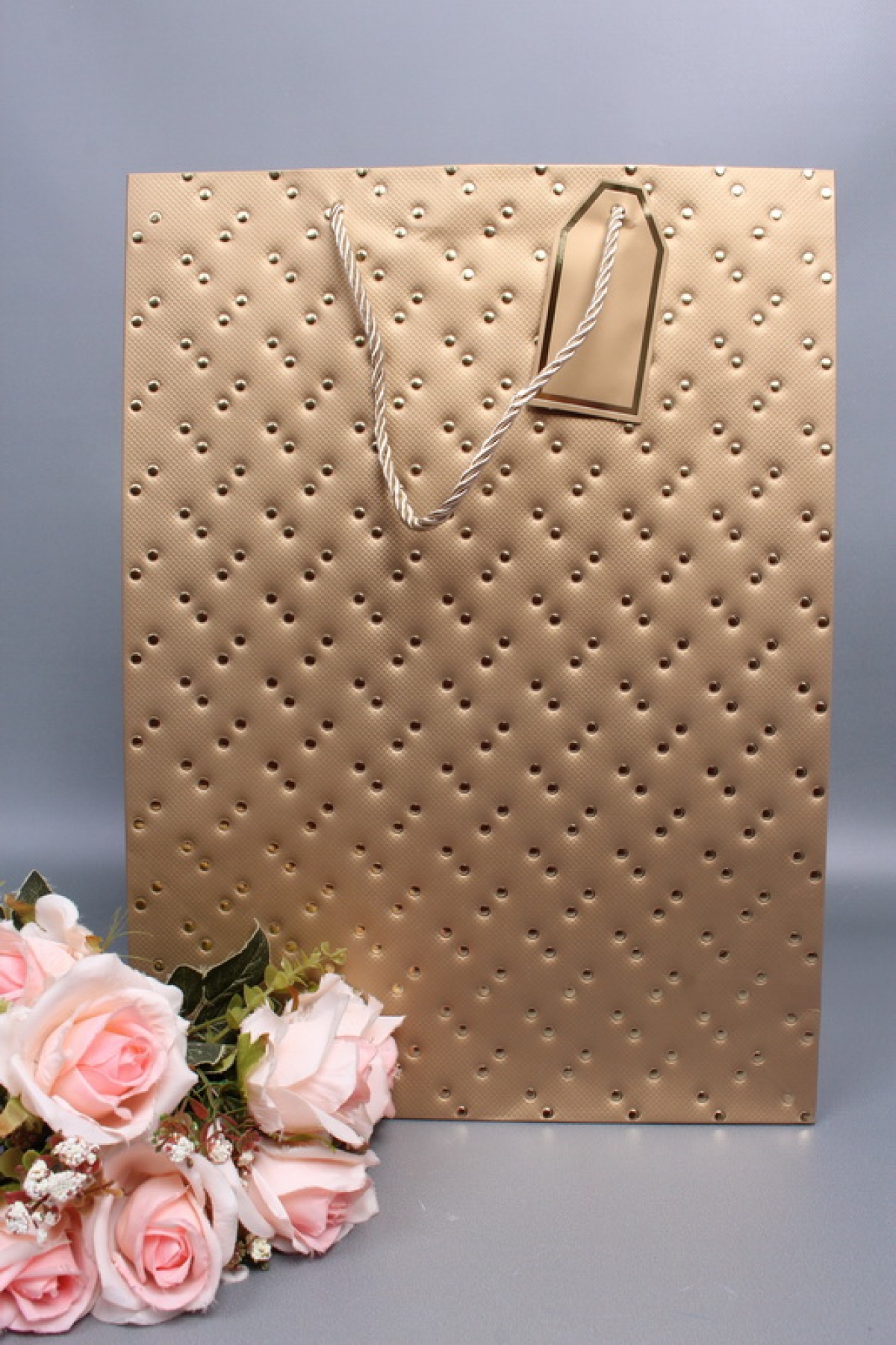 Сумка ЛЮКС Кнопки металл 31*42*12 золото  L1993