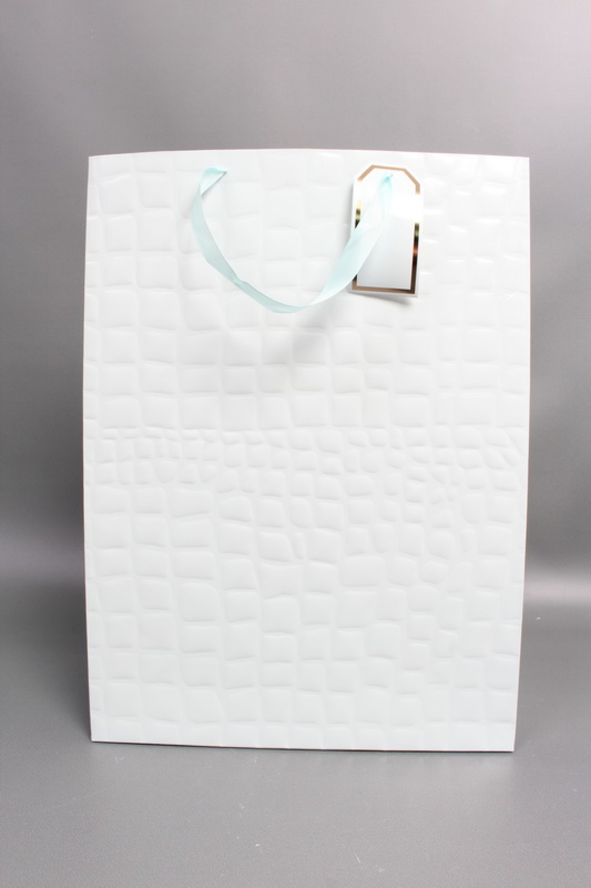 Сумка Люкс Лак тиснение кожа 31*42*12 голубой L223